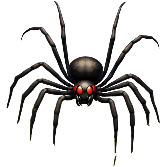 Huge spider sitting on grass with flowers, surrounded by a lush meadow. Detailed legs and body, with soft natural lighting enhancing its texture. Calm, serene background with vibrant greenery and a clear sky. Transparent background. emoji