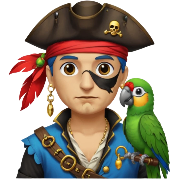 pirate and parrot emoji