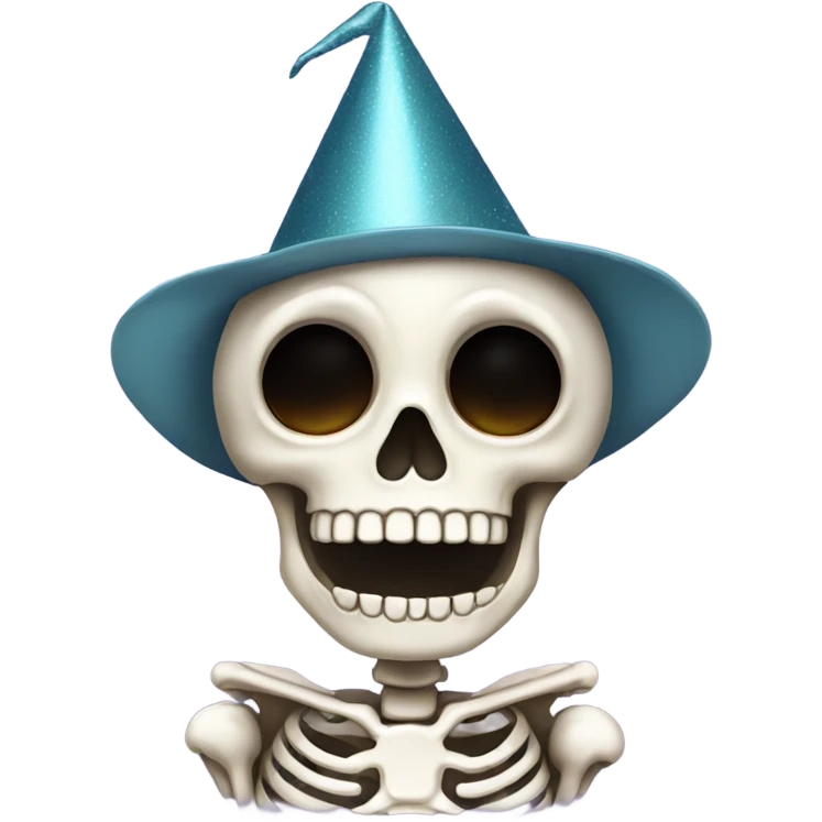 Cute Skeleton wearing party hat  emoji