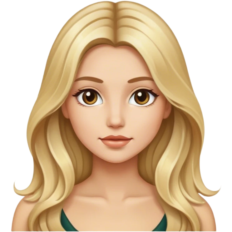 Blonde balayage long hair women emoji