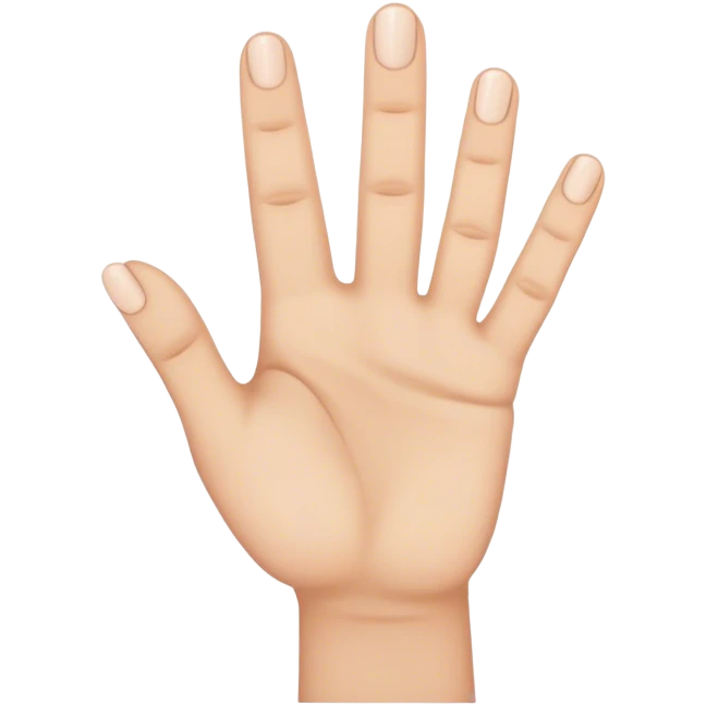 a right hand with three missing fingers in the middle emoji
