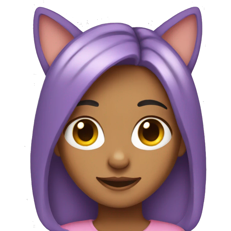 Girl Julia with cat ears emoji