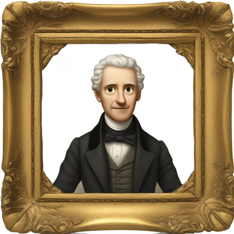 white gentleman in antique frame emoji