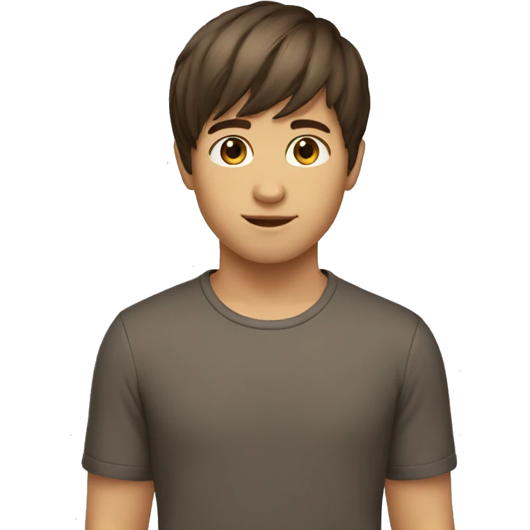 boy short brown hair with bang emoji