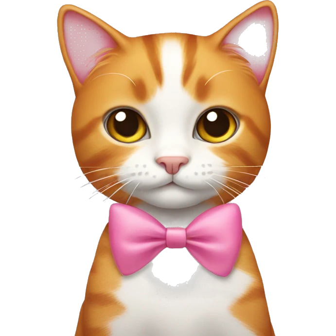 ginger cat with a pink bow  emoji