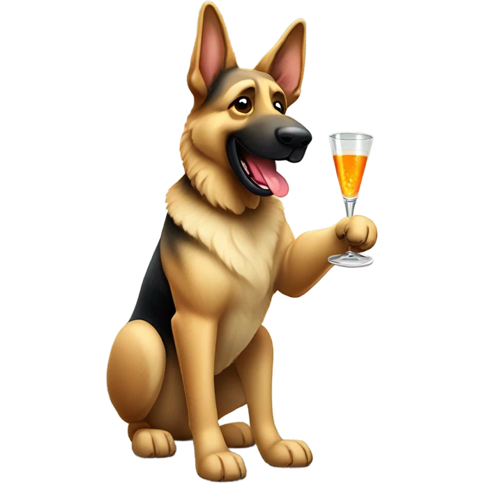 german shepard drinking a martini emoji