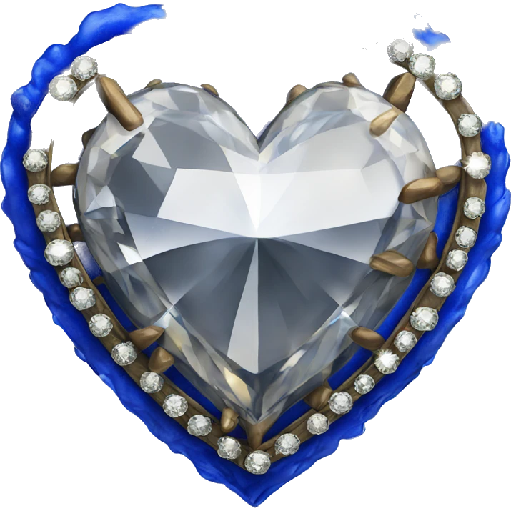 a royal blue heart with a diamond emoji
