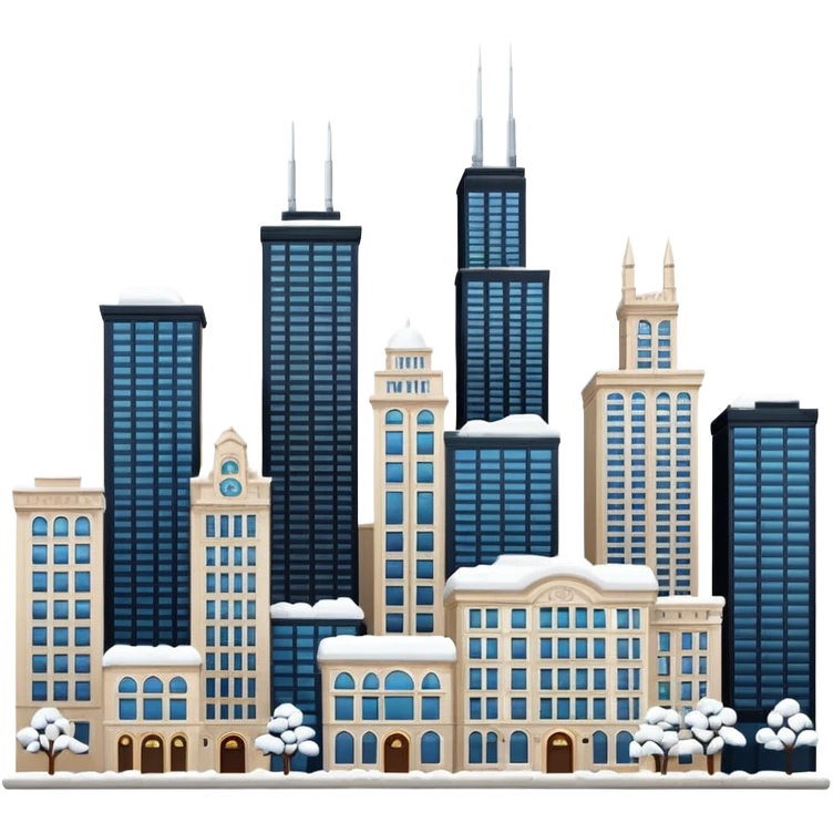 Chicago buildings snow emoji