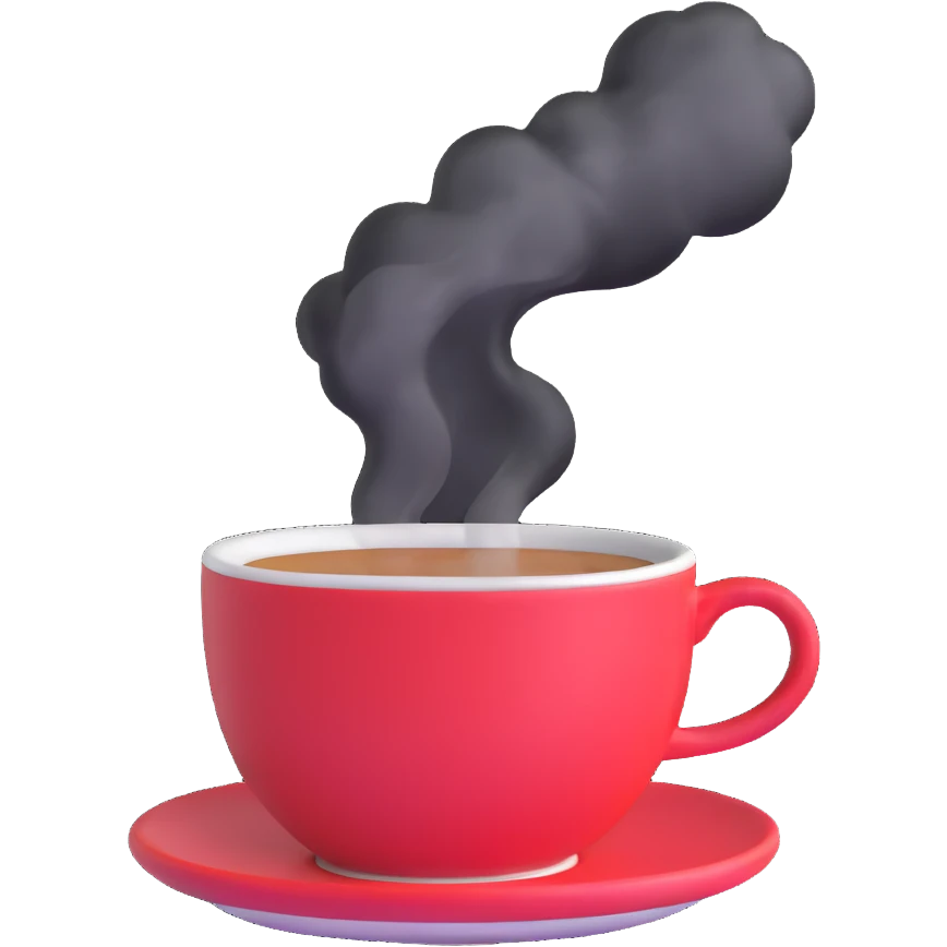 coffee cup with steam rising emoji