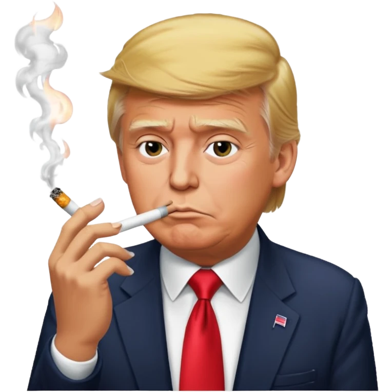 Trump smoking a cigarette and holding Zyn’s emoji