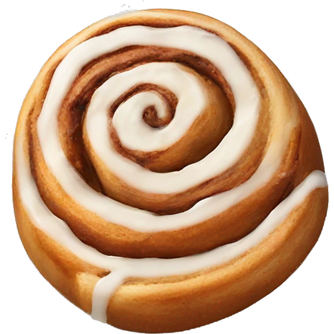 Cinnamon roll on plate emoji