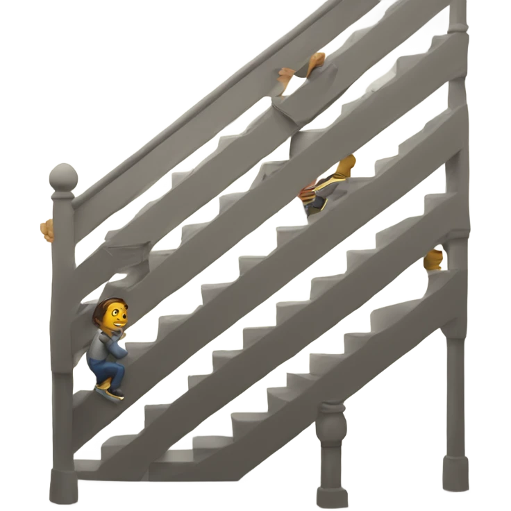 Stairwell with legs emoji