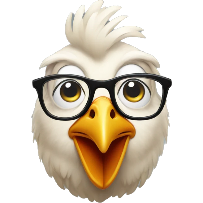 chicken with glasses emoji