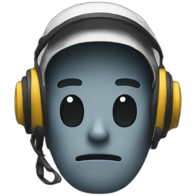 Triste avec un casque  emoji