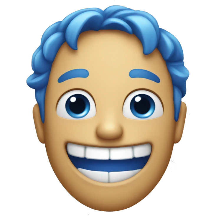 a blue face that’s laughing emoji