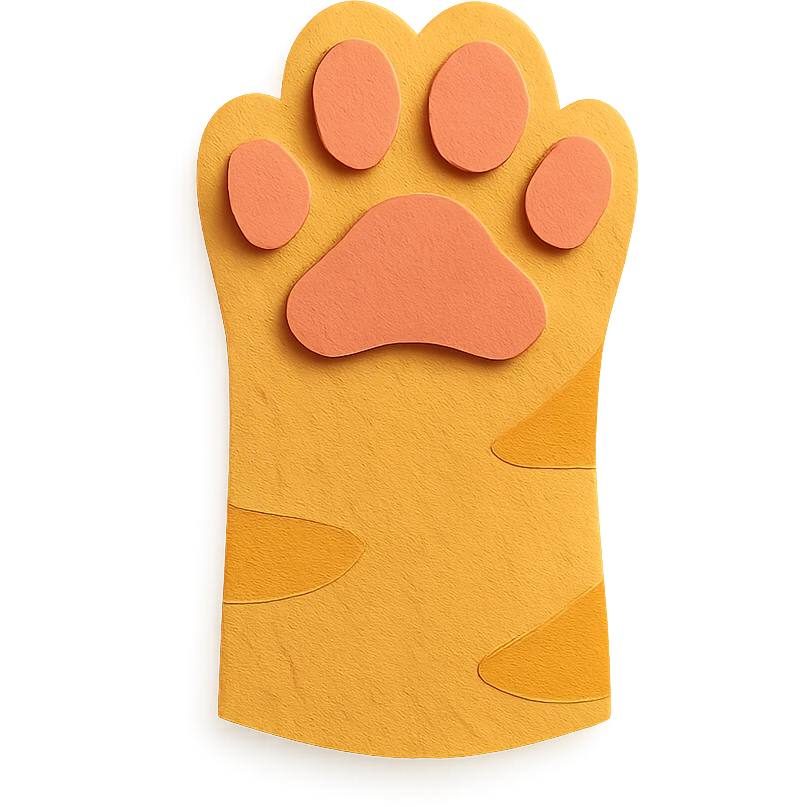 cat paw, layered paper look emoji