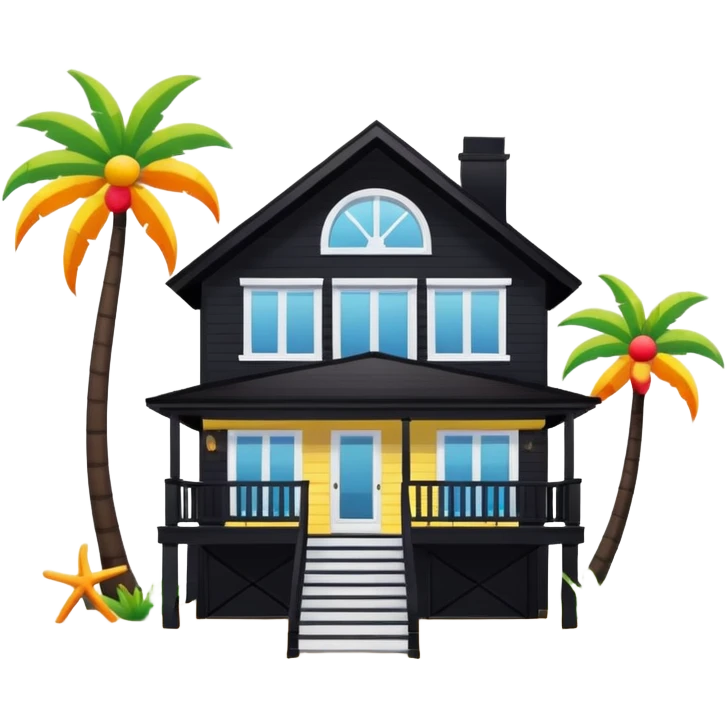 beach house house no trees not wooden like cartoonish almost only the front emoji