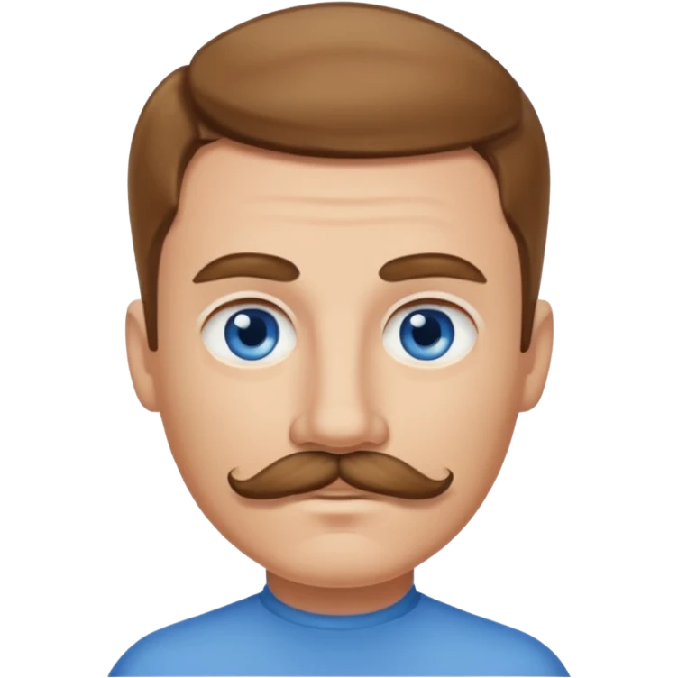 light brown haired blue eyed man with mustache  emoji