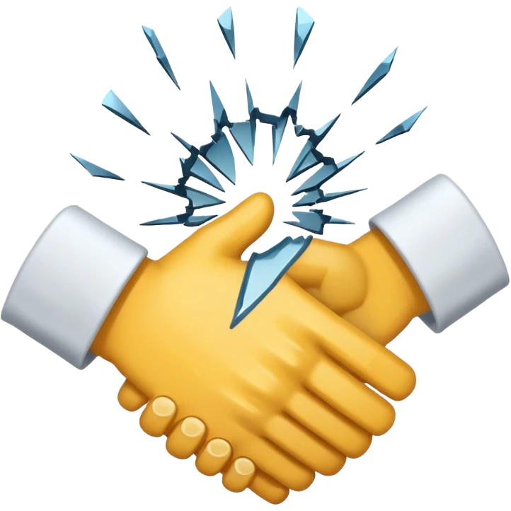 emoji of Handshake with a Slash (broken handshake) emoji