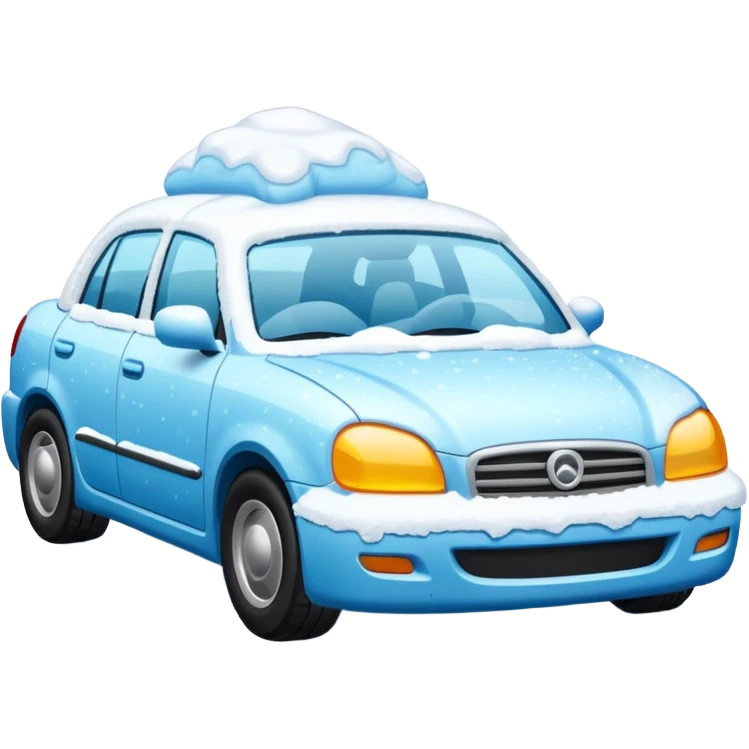 car covered in snow emoji