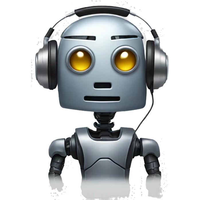 robot listening to music emoji