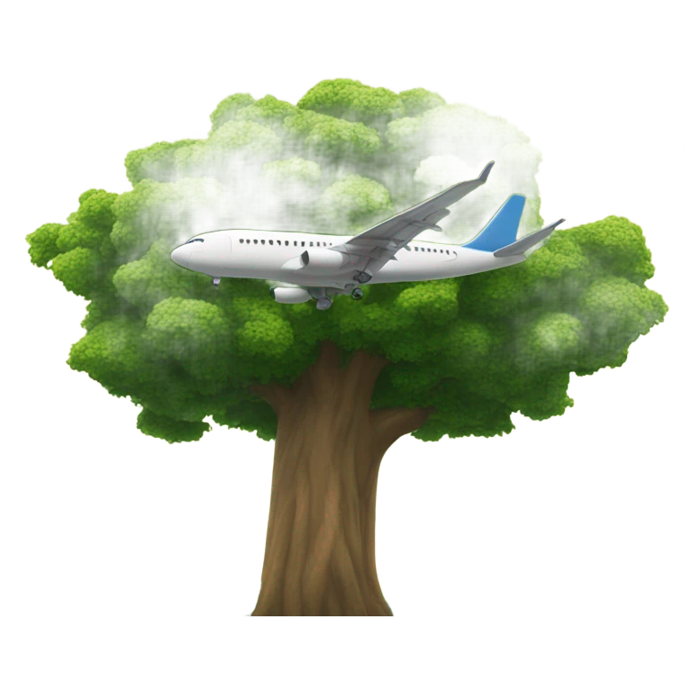 Plane flying into a tree emoji