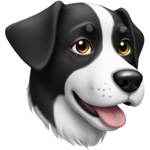 medium black and white dog emoji