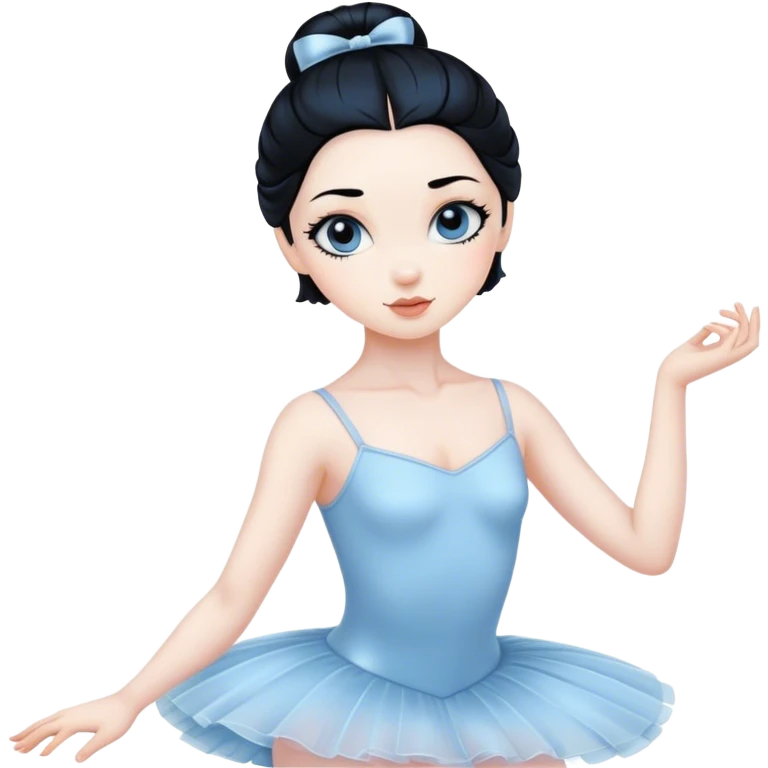 ballerina soft blue black hair emoji