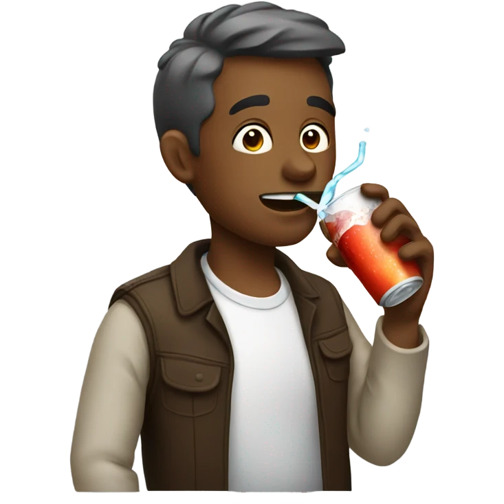 man drinking soda  emoji