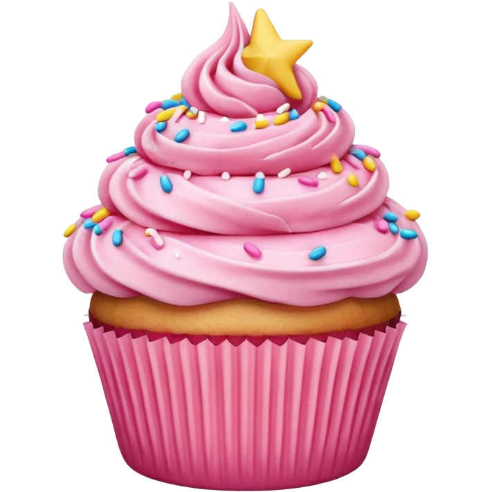 Cupcake with pink icing emoji