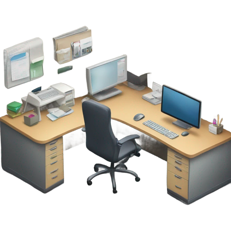 Office cubicle front view emoji