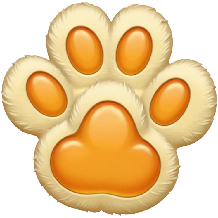 a very light pale pastel yellow-orange pawprint emoji