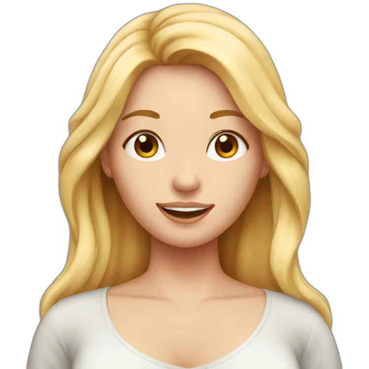 A Woman with Long blond Hair is pregnant celebrating her Birthday emoji