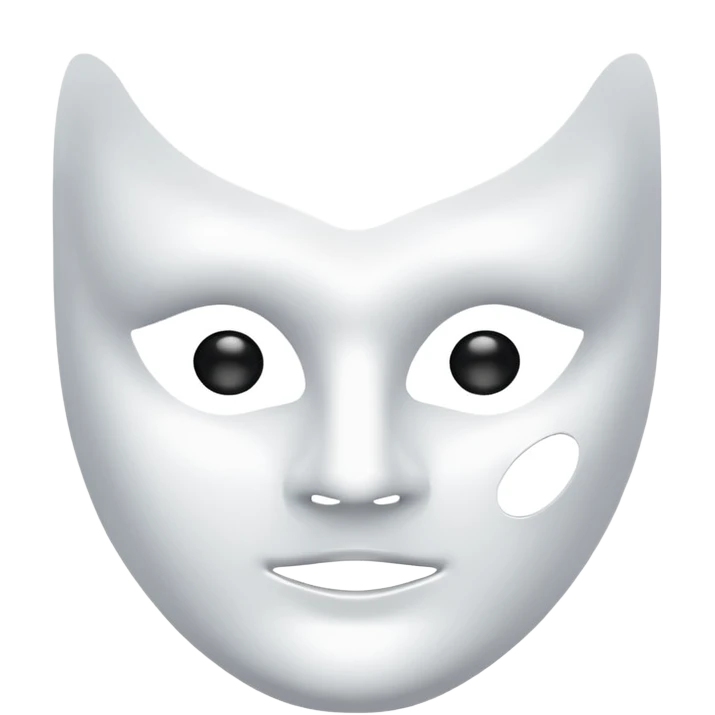 a sheet of white mask pack for face skincare beauty, transpalent holes on eyes and mouth, without real eyes and mouth emoji