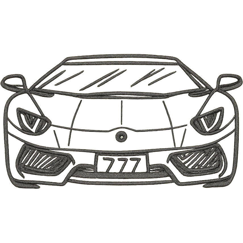 Lamborghini Aventador car with license plate 777 emoji