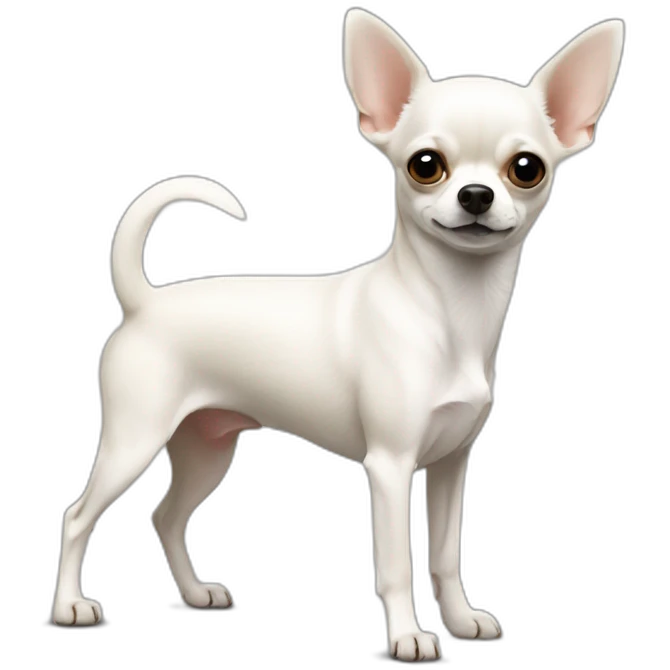 Un chihuahua à poil blanc court emoji