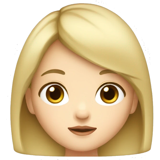 GIRL, BOB CUT, BLOND, BIG EYES, ASIAN emoji