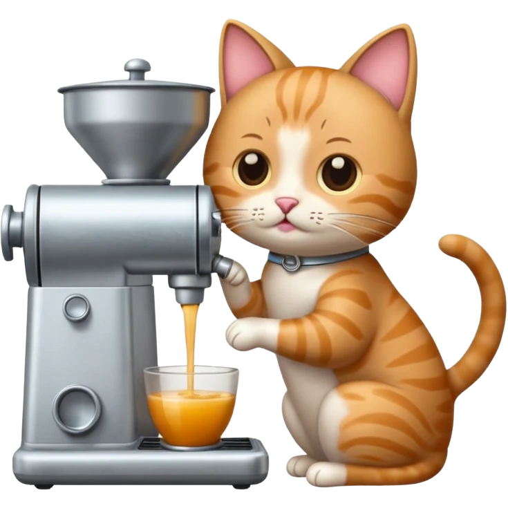 gato cociendo en una maquina de cocer emoji