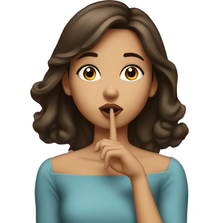 Brunnette girl blowing kiss emoji