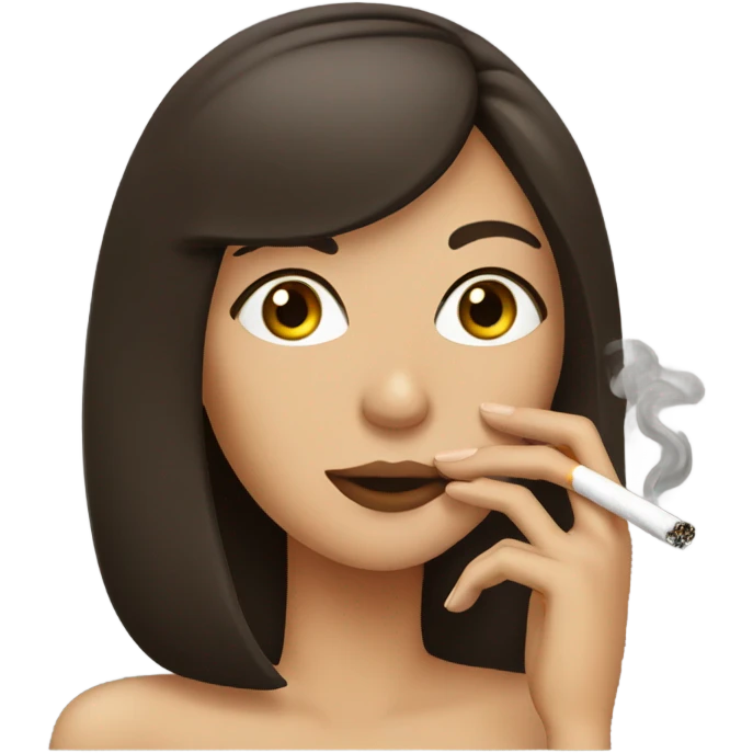 Brunette Model Smoking cigaretts emoji