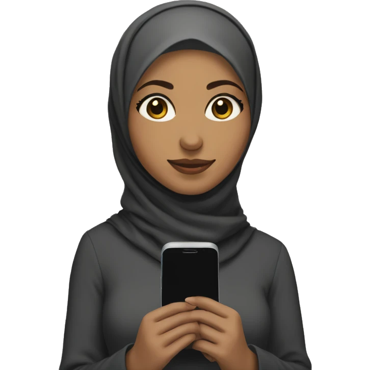 Hijabi girl holding  anki remote in one hand  emoji