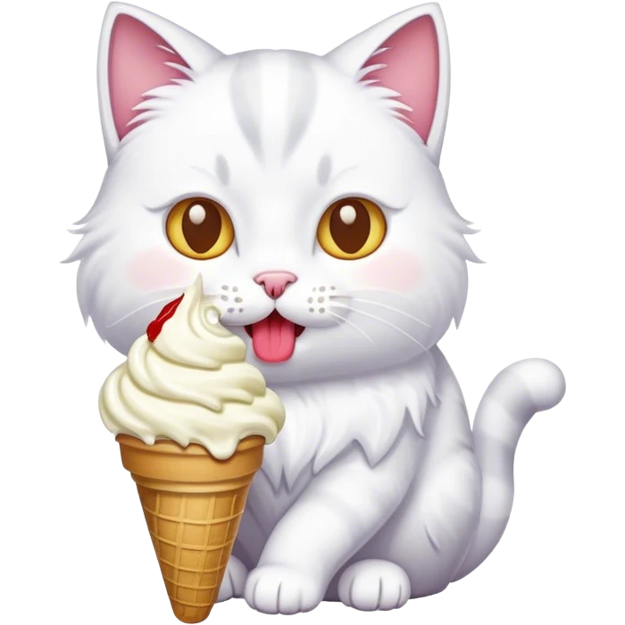 Cat eat ice cream emoji