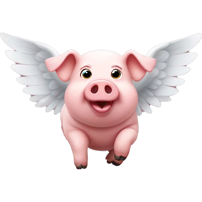 Pig with wings flying emoji