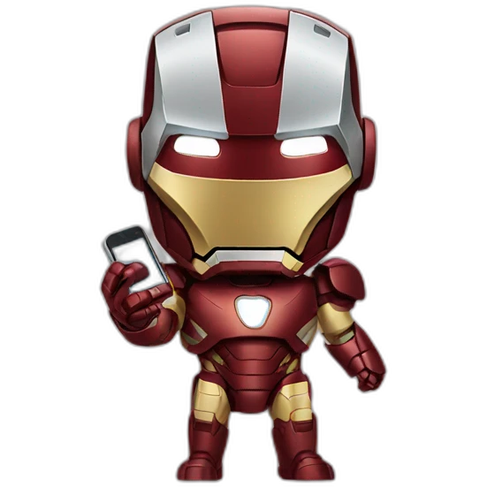iron man holding a phone emoji