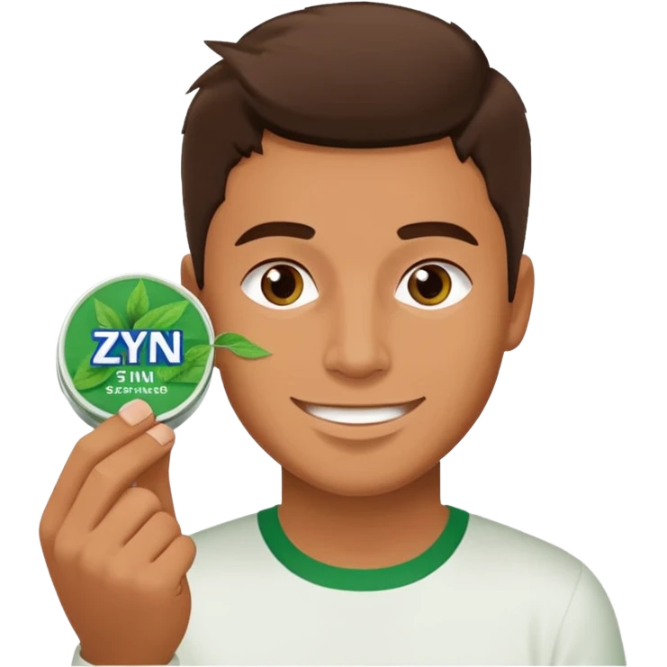Man holding Zyn spearmint snus emoji
