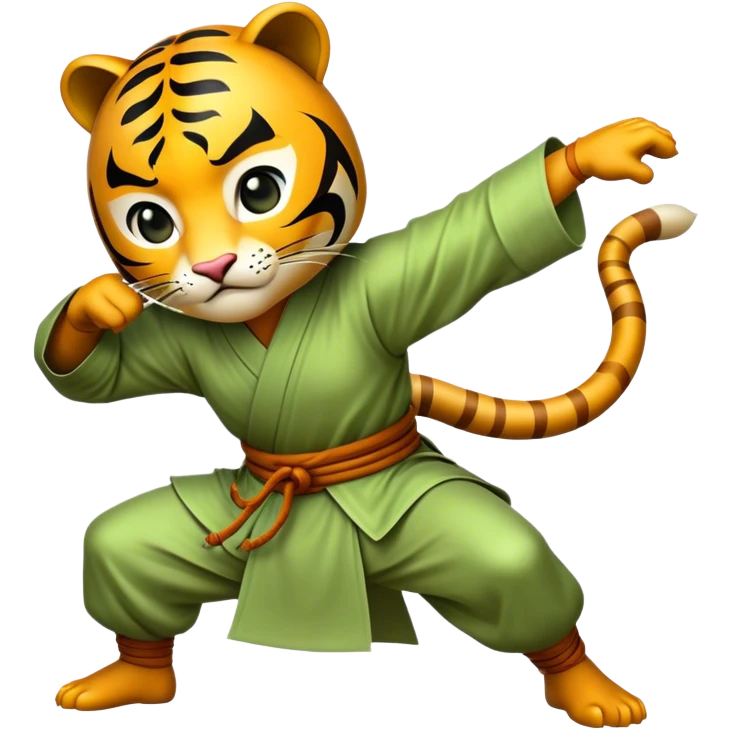 Cinematic Realistic Crouching Tiger, Hidden Dragon Pop Culture Emoji, showcasing a mystical portrayal of ancient martial arts rendered with dynamic textures and epic lighting. emoji
