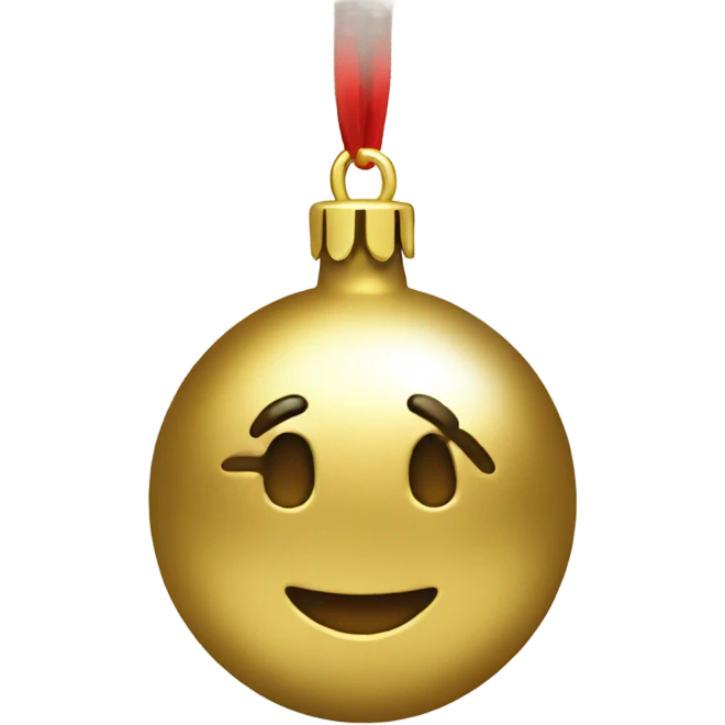A metallic Christmas gold ornament emoji