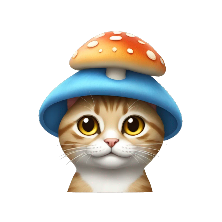 cat with mushroom hat emoji