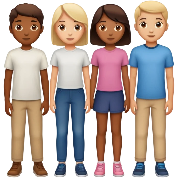 Seven boys and three girls standing together as a group emoji