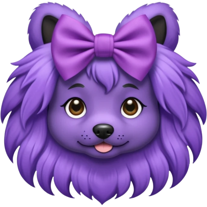 Hair bow on a purple dog emoji